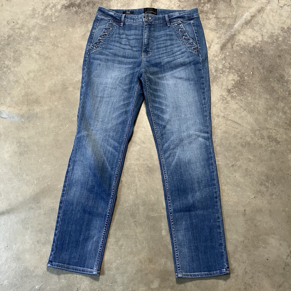 WHBM Jeans Womens Size 29 Blue High Rise Slim Everyday Soft Nautical Coastal